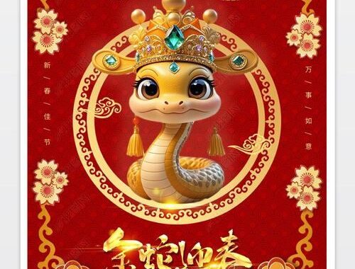 蛇年海报素材免费下载，打造专属新年氛围