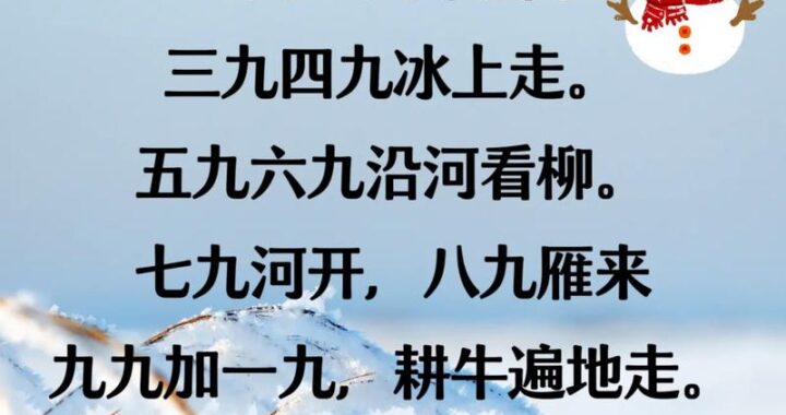 冬至是数九的开始吗？深入解析中国传统节气与数九习俗