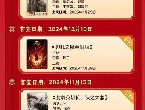 2025年贺岁档电影：多元题材共贺新春