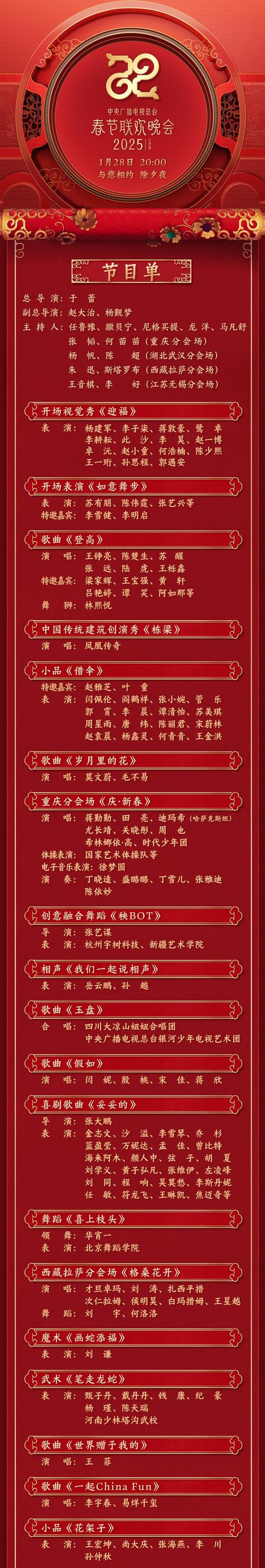 2025春晚歌单